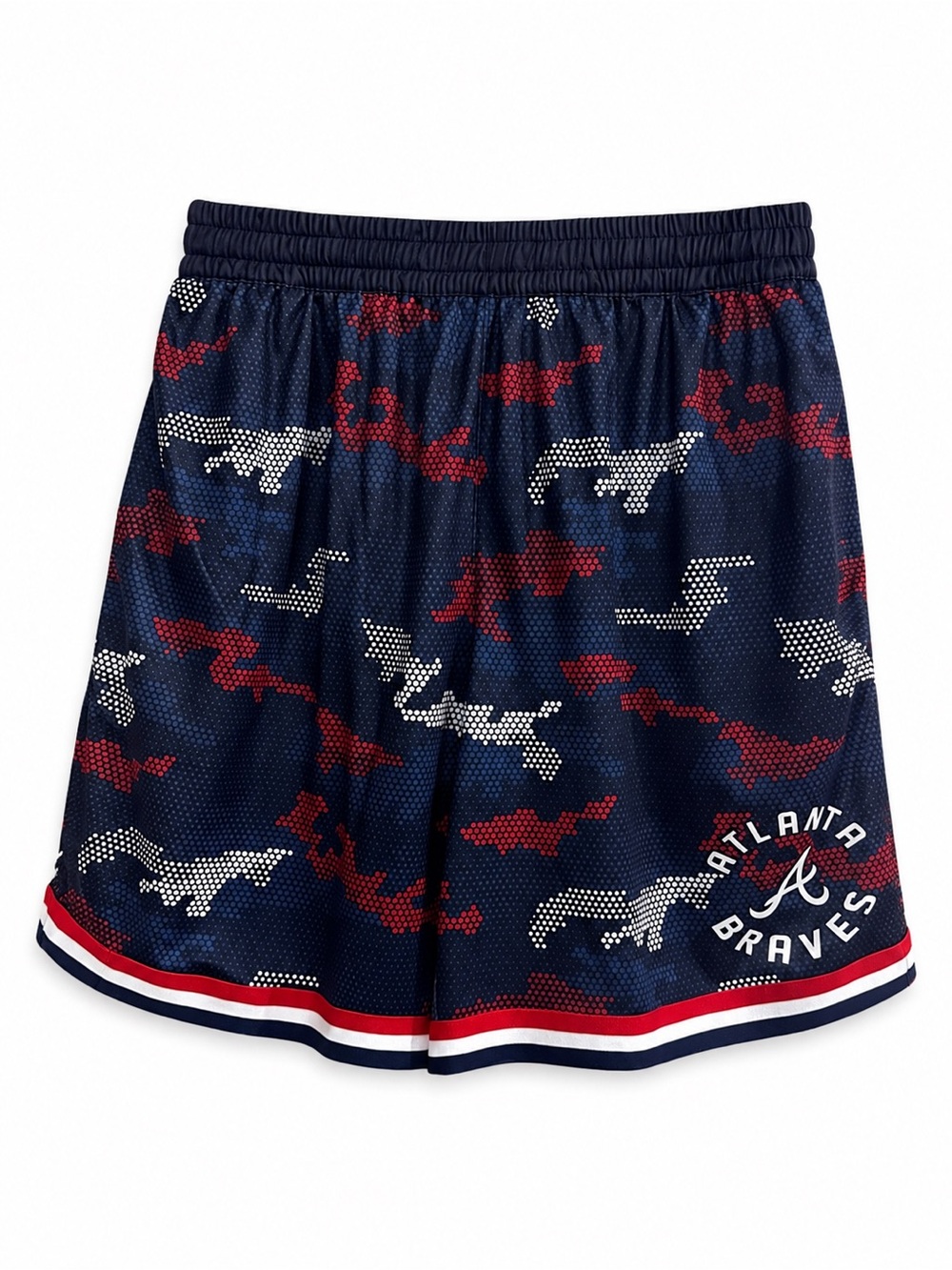 Atlanta Braves Navy Red Kids Swim Trunks with Team Emblem